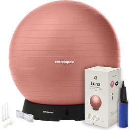 Гімнастичний м'яч Retrospec Luna 75 см з основою, для йоги, фітнесу, тренувань, вагітних, офісу та дому, рожевий