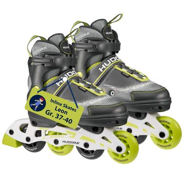 Інлайнери Hudora Mia/Leon - ролики для дітей та дорослих, 37-40, регульовані, стильні, кольору лайм