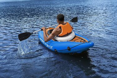 Надувний каяк Hydro-Force Cove Champion для 1 особи, з ручним насосом, веслом та сумкою, синій