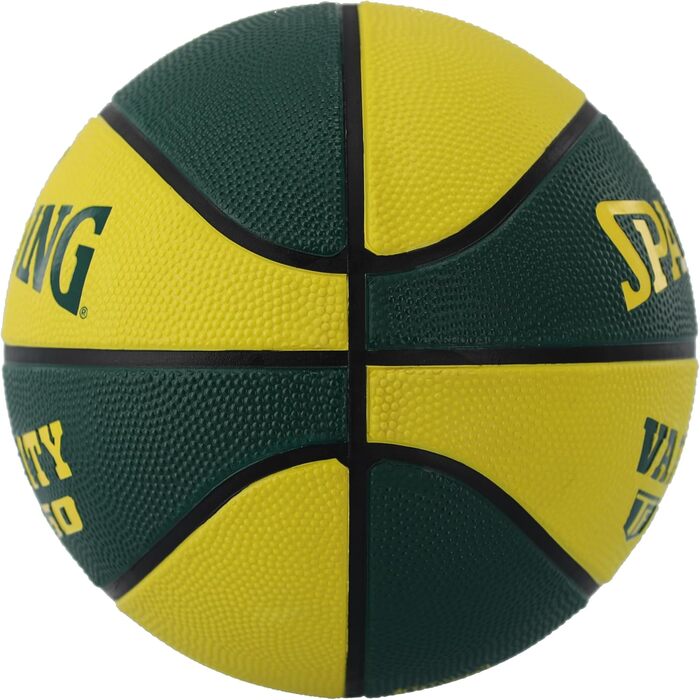 Баскетбольний м'яч Spalding TF-150 Varsity - Міцний гумовий, офіційний розмір, для всіх поверхонь, з рельєфним зчепленням (7, зелено-жовтий)