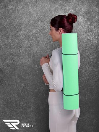 Йога мат Perfect-Fit 190 x 60 x 0,6 см [GeckoGrip & Sensi-Plus TPE] - Нековзна спортивна мат для йоги з ремінком | Безпечна та екологічна