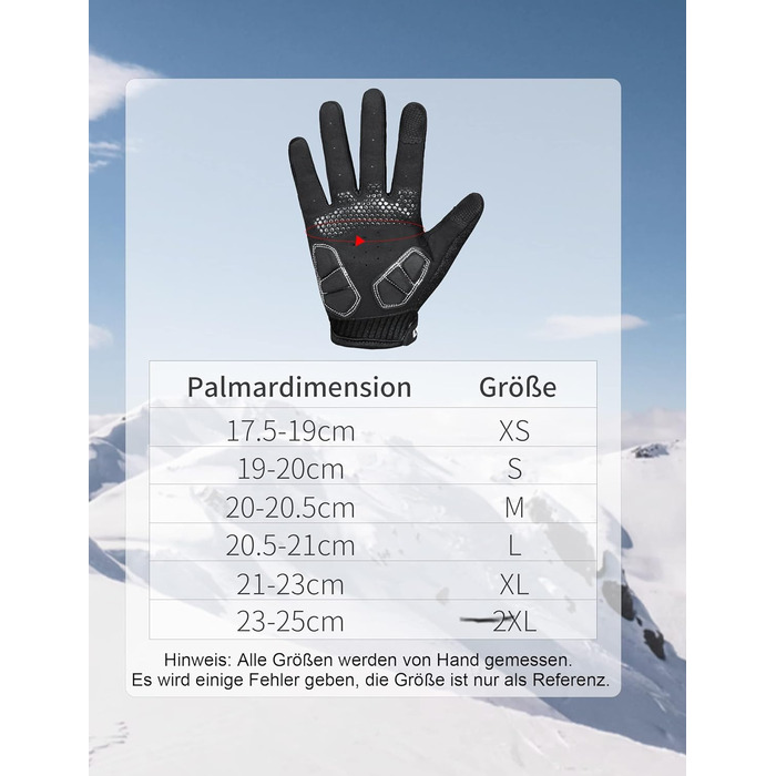 Велосипедні рукавички KUTOOK: антиковзаючі, амортизуючі, з підтримкою сенсорного екрану. Ідеально для MTB, шосе, гонок, даунхілу та хайкінгу (Чорний, L)