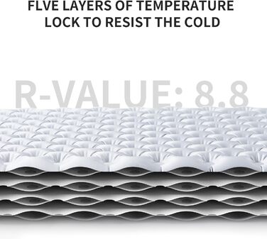 Каремат Naturehike Thermal Serie 8.8 R-Wert: Самонадувний килимок для кемпінгу 4 сезони, 12 см, 186x58 см