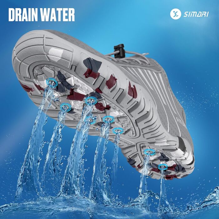 Водні черевики SIMARI WP001 для жінок та чоловіків, швидковисихаючі, для плавання, дайвінгу, серфінгу, йоги та відпочинку на природі, WP001, Lila (40 EU, 229 Gray)