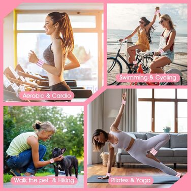 Гантелі на зап'ястя, 2 шт., регульовані силіконові браслети для жінок та чоловіків, 0,9 кг (Рожевий)