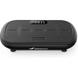 Вібраційна платформа MERACH для фітнесу та схуднення, 13 мм амплітуда, 200 кг, Bluetooth, чорна