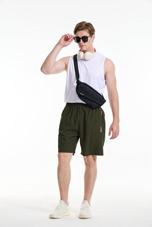 Шорти спортивні чоловічі Cimic для бігу та занять спортом, швидковисихаючі, дихаючі, легкі, з кишенею на блискавці (зелені, XXL)