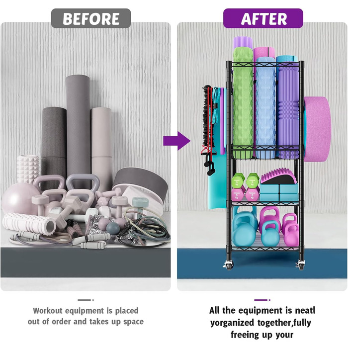 Стойка для гантелей, багатофункціональна полиця для гантелей з 3 рівнями, з гачками, підставка для штанги, регульоване зберігання для домашнього фітнес-залу, органайзер для тренувального обладнання, 43 x 29 x 120 см