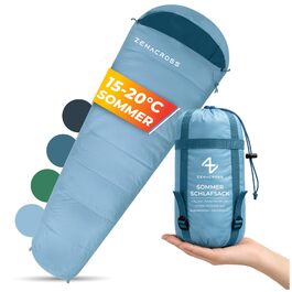 Спальний мішок літній дорослий Schlafsack - компактний, надлегкий, мумія для кемпінгу, туризму та фестивалів (Синій)