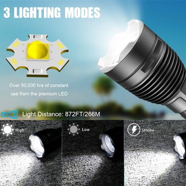 Ліхтар підводний LED Tauch-Taschenlampe 3000 лм, водонепроникний IPX8, 3 режими, акумуляторний, для дайвінгу та снорклінгу – подарунок дайверу