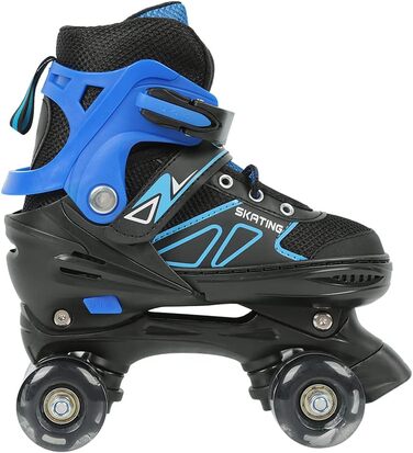 Інлайнери для дітей та дорослих: ролики для катання на роликах з великими колесами 76 мм, регульовані ролики для безпечного катання на вулиці, подарунок для дітей та підлітків, розмір M, червоно-чорний та синій