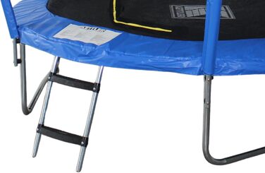 Батут Kettler Outdoor Jump 244 для саду з сіткою безпеки, діаметром 244 см, стійкий до погодних умов, з захисним обідком та сходами, синій, вантажопідйомність до 100 кг