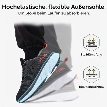 Кросівки чоловічі FitVille Extra Wide для бігу, фітнесу та тенісу, дихаючі, амортизуючі, чорно-сірі, розмір 45 EU, широка колодка
