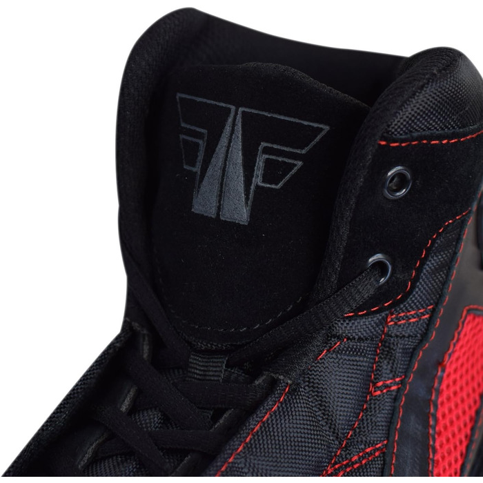 FOX-FIGHT B7: Спортивне взуття для самбо, боротьби та фітнесу | З шкіряною підошвою | Для жінок та чоловіків | Дихаюче, гнучке | Чорний, червоний, 39 EU