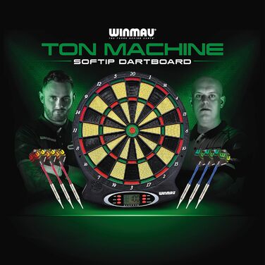 Електронна дартс-дошка WINMAU Ton Machine з м'якими наконечниками та дротиками