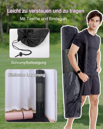 Йога мат XXL 200x130см: фітнес мат для йоги, фітнесу, занять з дітьми та для людей похилого віку. Товщина 20/15/10 мм, матеріал NBR, зелений/чорний колір