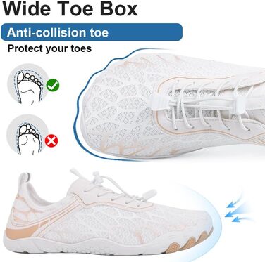 Взуття Barfuss для жінок та чоловіків: дихаючі шкарпетки-кросівки для плавання та відпочинку на пляжі, розмір 36-46 EU (42 EU, білий рожевий)