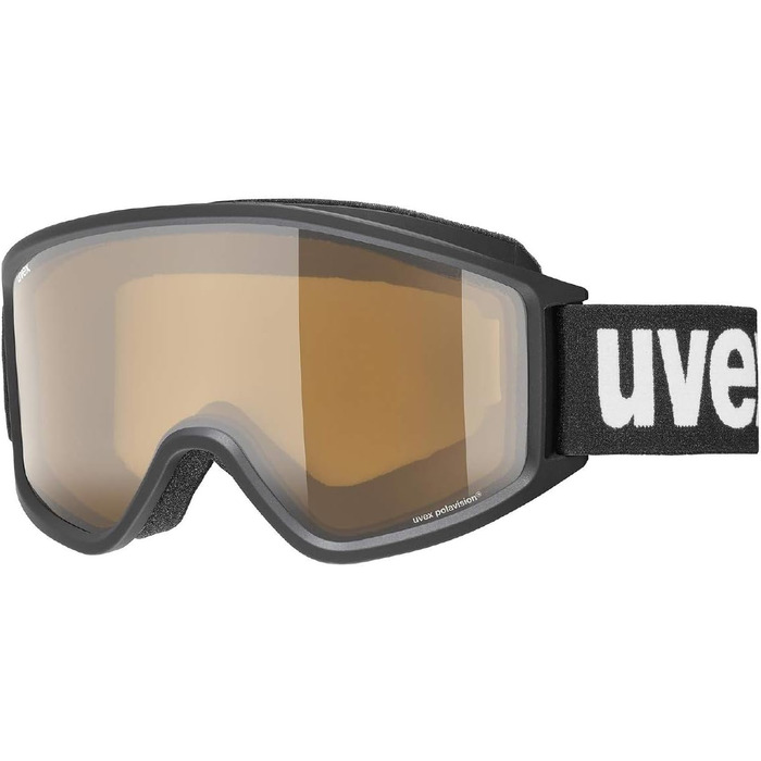 Лижна маска uvex g.gl 3000 P, поляризована, антифог, унісекс, чорна матова/коричнева, збільшене поле зору