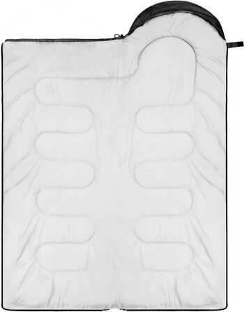 Сплячий мішок Outdoor Sportneer для дорослих та дітей - легкий, зручний для кемпінгу, походу, рюкзака. Розмір 220x75 см, чорно-сірий