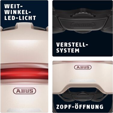 Велошолом ABUS Urban HUD-Y з магнітним LED-ліхтарем, магнітною застібкою, для міста, для жінок і чоловіків, розмір L (57-61 см), бежевий (шампань-золото)