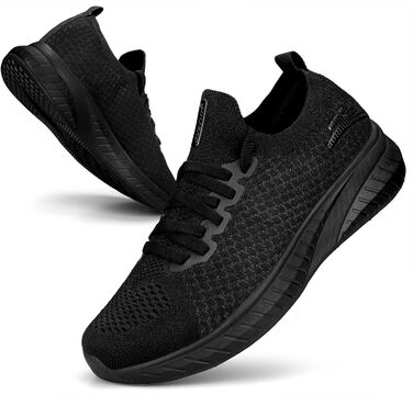 Жіночі спортивні кросівки для бігу та повсякденного носіння. Легкі, дихаючі, чорні (38 EU)