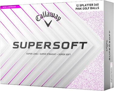 Гольф-м'ячі Callaway Supersoft Splatter 360 2025 (рожеві, плямисті)