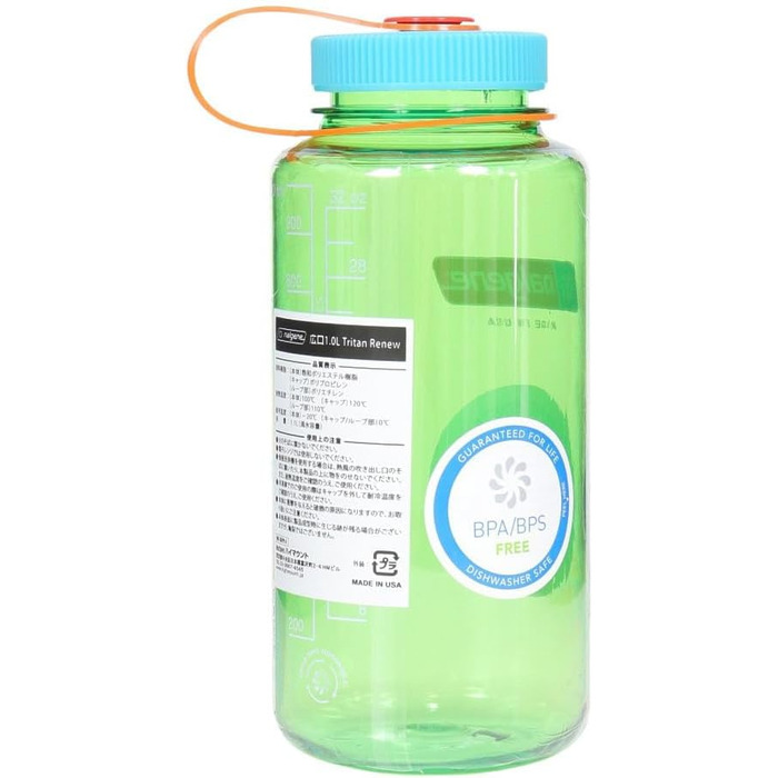 Пляшка для води Nalgene Sustain Tritan 907 мл, BPA-free, 50% перероблений пластик, широка горловина, колір Pear