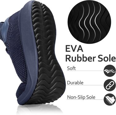 Чоловічі кросівки для бігу та занять спортом: легкі, дихаючі, модель Slip-on, колір - темно-синій, розмір 42 EU