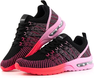 Жіночі кросівки для бігу Hitmars: спортивні, дихаючі, з амортизацією, антиковзкі, легкі, для вулиці, фітнесу, ходьби, рожеві та червоні, розмір EU 36-42