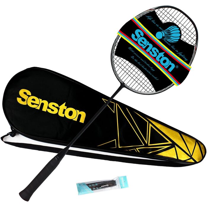Ракетка для бадмінтону Senston N80 Ultraleicht Graphit з сумкою, 6U, чорна