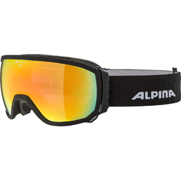ALPINA SCARABEO Q – Дзеркальна поляризована лижна маска OTG з посиленим контрастом та 100% UV-захистом, для дорослих, чорна матова