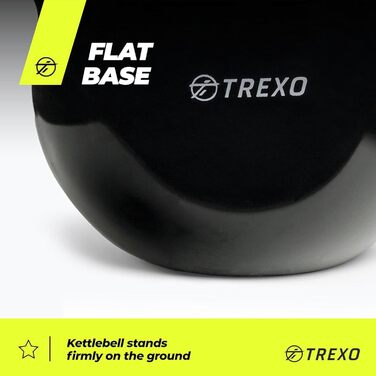Гиря чавунна TREXO з вініловим покриттям 6 кг для фітнесу та тренувань вдома і в залі