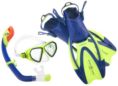 Набір для дайвінгу Aqua Lung Sport La Costa Junior Pro для дітей (маска, трубка, ласти) з сумкою - блакитний 32-35