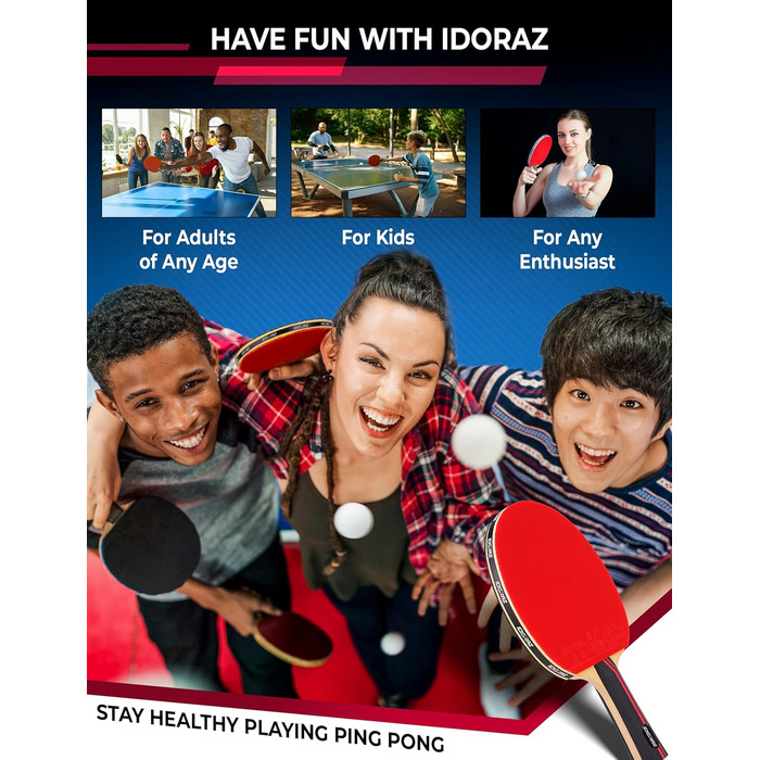 Пін-понг ракетка Idoraz Professional - професійна ракетка для настільного тенісу з чохлом, схвалена ITTF для турнірів