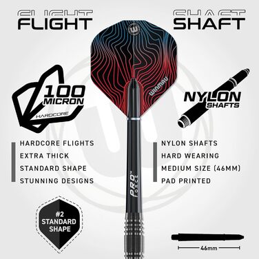 Дартсет WINMAU Solaris Pro зі сталевими вістрями, професійний набір для дартсу