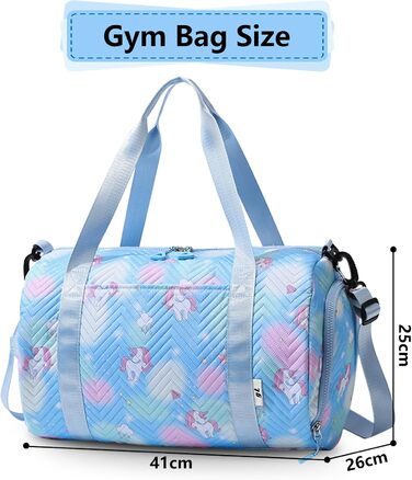 Спортивна сумка з єдинорогом, унісекс (блакитна)