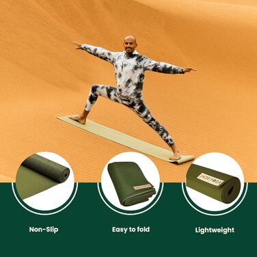 Йога-мат Jade Yoga Voyager 1,6 мм, оливковий, для подорожей