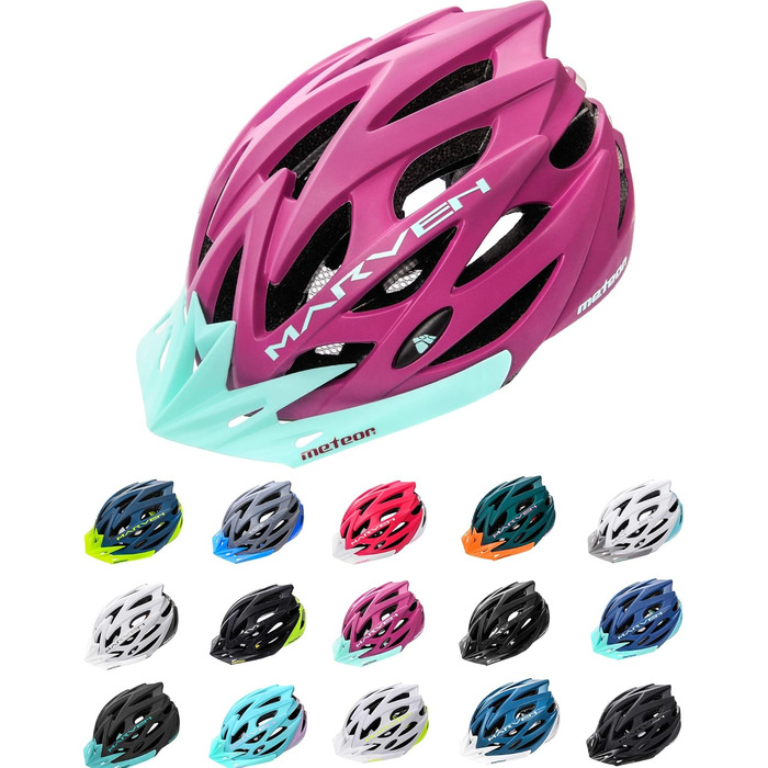 Велосипедний шолом meteor® Marven для чоловіків, жінок і дітей, MTB, BMX, скейтборд, ролики, самокат, розмір L (58-61 см), колір баклажан