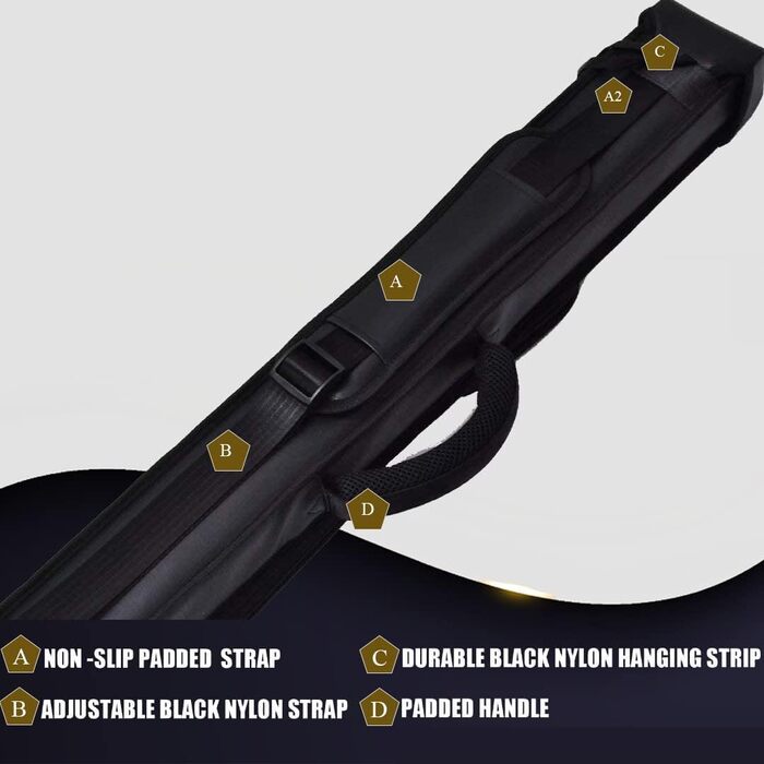 Чемпіон Більярдний кий, Нейлон/Штучна шкіра, 2 x 3 x 4 3X4 кейс для більярдних київ, чорна штучна шкіра