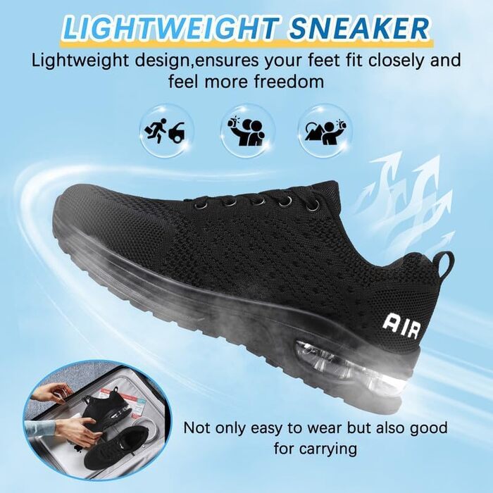 Жіночі кросівки для бігу та фітнесу: зручні, дихаючі, з амортизацією, чорно-білі (39 EU)