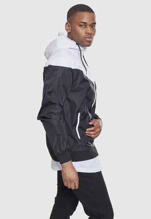 Чоловіча вітрівка Urban Classics Arrow Windrunner з капюшоном, демісезонна куртка з кольоровими блоками, 3XL, чорно-біла
