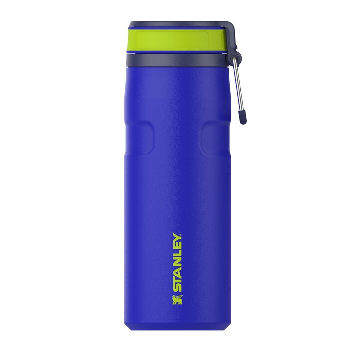 Термос-пляшка Stanley 1913 IceFlow Twist Flip 0.47 л, Cobalt Chartreuse — вакуумна сталева пляшка для напоїв