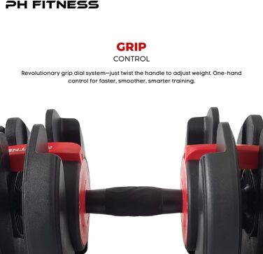 Регульована штанга 24 кг – окрема – 15 в 1 – для дому та силових тренувань. Компактна, чорно-червона