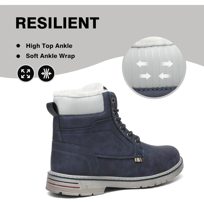 Зимові черевики Mishansha Herren для жінок. Теплі, водонепроникні, на шнурівці. Розмір 42 EU, темно-синій.