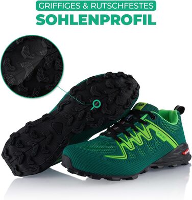 Туфлі для трекінгу та трейлраннінгу для жінок та чоловіків, дихаючі, розмір 38 EU, зелені