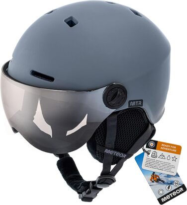 Шолом гірськолижний дитячий/жіночий/чоловічий Meteor, розмір M (55-58 см), сірий