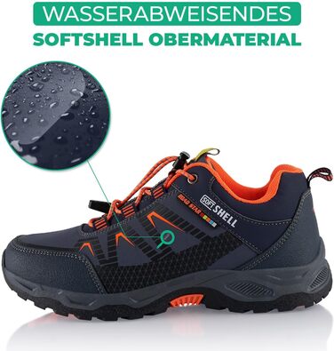 Трекінгові черевики Softshell для жінок та чоловіків. Розмір 43 EU, темно-синій та помаранчевий кольори