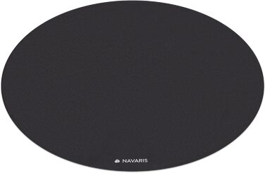 Круглий йога-мат Navaris 120 см, нековзкий, товщина 0,6 см, фітнес-мат для чоловіків та жінок, чорний