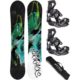 Набір сноубордиста Airtracks: сноуборд Wide Flat Zero Rocker, кріплення Master Fastec, сумка для сноуборда (156-165 см), сноуборд 165 см, кріплення Master M