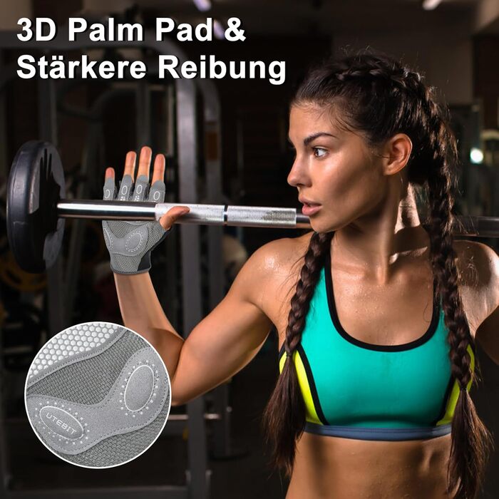 Спортивні рукавички для фітнесу UTEBIT для жінок: дихаючі рукавички з мікрофібри та неслизьким силіконом для занять у спортзалі та тренувань